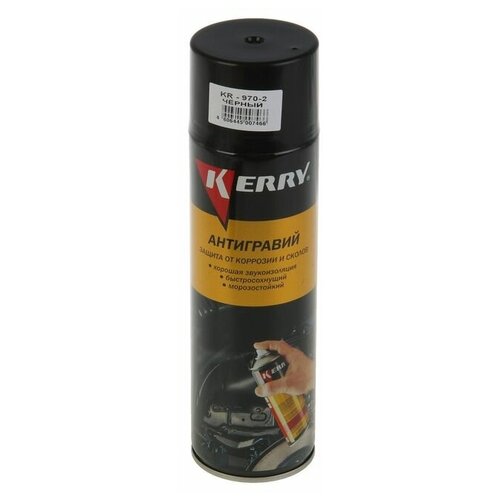 Антигравий Kerry защита от коррозии и сколов, черный, 650 мл, аэрозоль