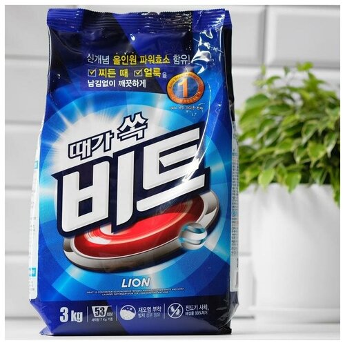 Стиральный порошок CJ Lion Beat для ручной и автоматической стирки, 3 кг./В упаковке шт: 1