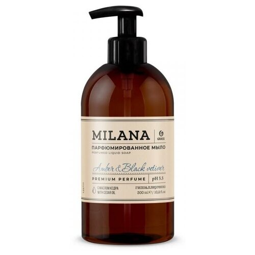 Milana Жидкое парфюмированное мыло Milana, Amber&Black Vetiver 300 мл