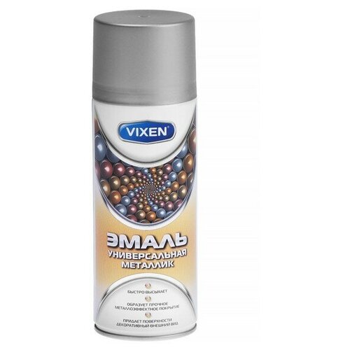 Vixen Эмаль универсальная VIXEN, металлик алюминий, аэрозоль 520 мл VX-19100