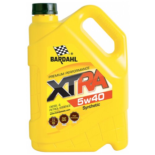 Масло моторное Bardahl XTRA 5w40 синтетическое API SN, ACEA C3, универсальное, 5л, арт. 34123