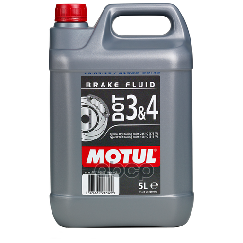 Жидкость Тормозная Motul Dot Brake Fluid Dot3&4 5л 104247 MOTUL арт. 104247