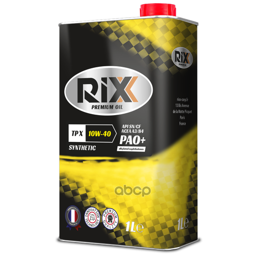 RIXX Синтетическое Моторное Масло Rixx Tp X 10w-40 Sn/Cf A3/B4 1 Л