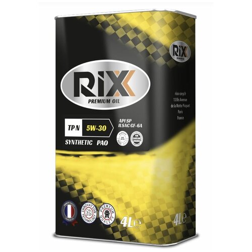 RIXX Синтетическое Моторное Масло Rixx Tp X 5w-30 Sn/Cf C2/C3 Железная Банка 4 Л