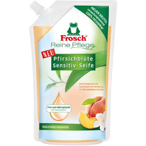 Frosch Ухаживающее мыло для рук Сенситив Цветы персика м/у, 500 мл Фрош