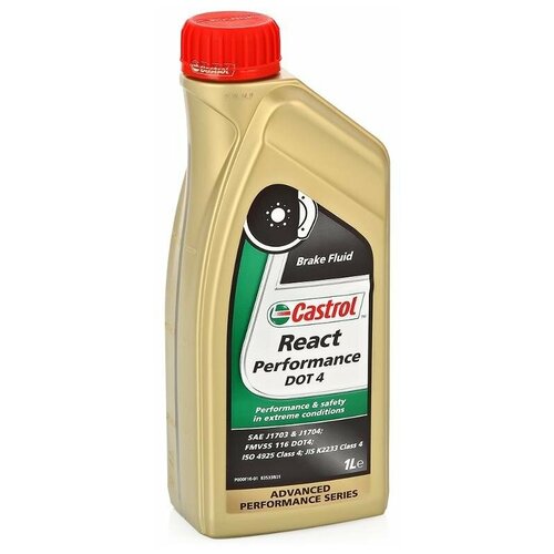 Castrol React Perfomance Dot 4 (1l)_жидкость Тормозная ! Dot 4, Iso 4925 Class 4, Sae J1703/J1704 Castrol арт. 157F8B