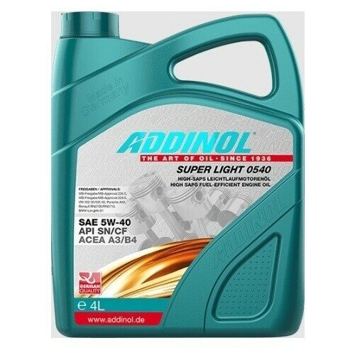 ADDINOL SUPER LIGHT 5W-40 A3/B4 SN/CF Масло моторное (4л) 4014766251022