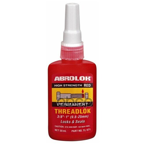 TL-571-R ABRO TL-571-R_фиксатор! резьбовых соединений неудаляемый высокопрочный красный 50мл ABRO\