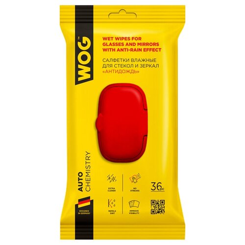 Салфетки Влажные "Антидождь" Для Стекла Wog, 36шт. WOG арт. WGC0663