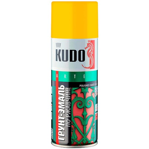 Грунт-эмаль KUDO По ржавчине серая RAL 7042, 520 мл, KU-317042