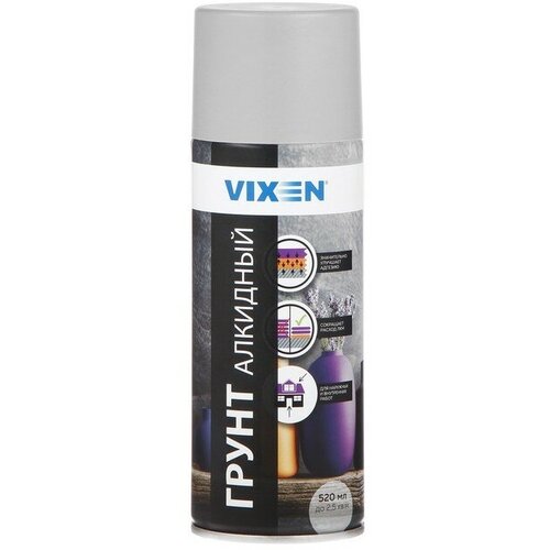 Грунт универсальный, акриловый VIXEN серый, аэрозоль, 520 мл Vixen - 2