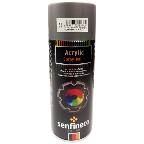 Акриловая аэрозольная краска термостойкая черная Senfineco Paint Acrylic High Temperature Black 400 мл