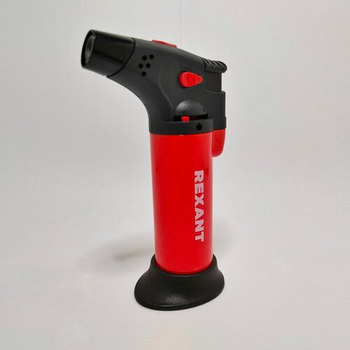 Зажигалка турбо GT-11 заправляемая с пьезоподжигом красная REXANT