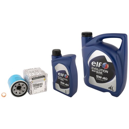 Набор для замены масла в двигателе 1,6 H4M Renault Kaptur/ Duster/ Logan/ Sandero/ Arkana (с ELF 5W-40 11100501 и оригинальным фильтром 152085758R)