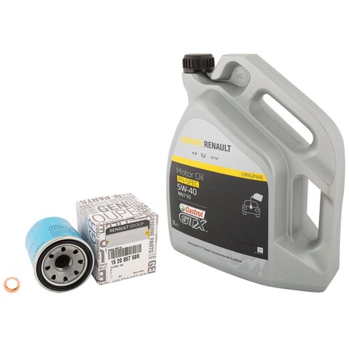 Набор для замены масла в двигателе 1.6H4M Renault Kaptur / Duster / Logan / Sandero / Arkana (с Castrol 5W-40 RN0710 7711943691 и фильтром 152085758R)