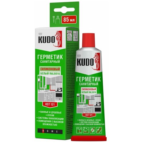 Герметик силиконовый санитарный Kudo KST 121, 85 мл, белый