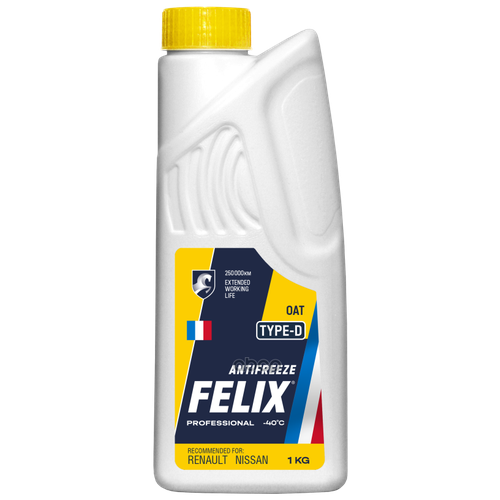 Антифриз Felix Type D G11 Готовый -40c Желтый 1 Кг 430206332 Felix арт. 430206332