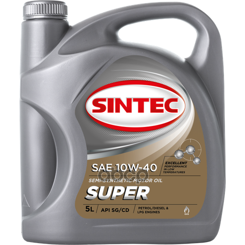 SINTEC Sintec Super 10w40 Sg/Cd Масло Моторное Полусинт. (5l)_пл Крр