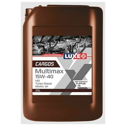 Luxe Luxe Cargos Multimax Hd Turbo Diesel 15w40 20л. Моторное Масло Api Ci-4 Plus /Sl, Асеа Е7, Mb 228.3, Man M 3275-1