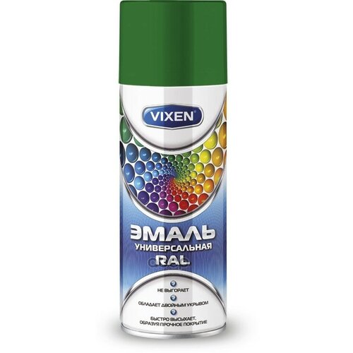 Краска-Спрей Vixen Vx-16002 Эмаль Универс. Темно-Зелен 520Мл Ral6002 Vixen арт. VX16002