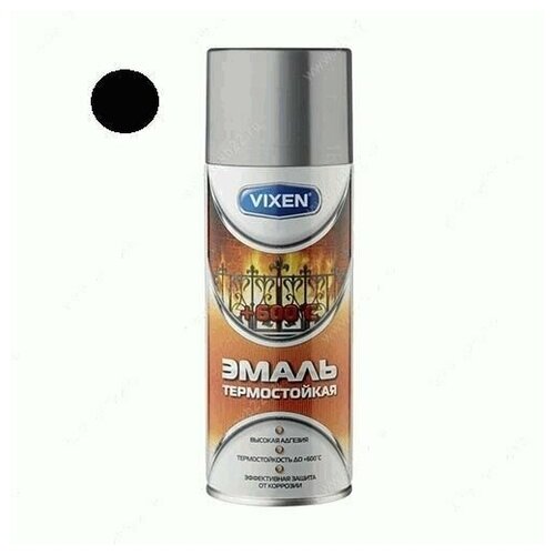 Краска-спрей VIXEN VX-53002 эмаль термост. черная аэроз 520мл