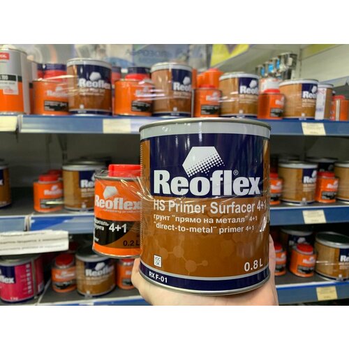 Грунт акриловый "прямо на металл" Черный Reoflex 4+1 HS Primer Surfacer 4+1 RX F-01 0.8л + отвердитель (0.2л)