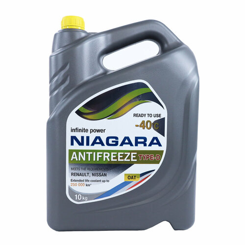 Жидкость охлаждающая "Антифриз" "Ниагара Type-D 40" (желтый) 10 кг