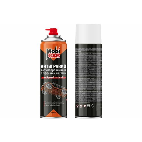 Mobicar Антигравий антикоррозийный с эффектом шагрени, 650 мл, белый 0521-03 MC