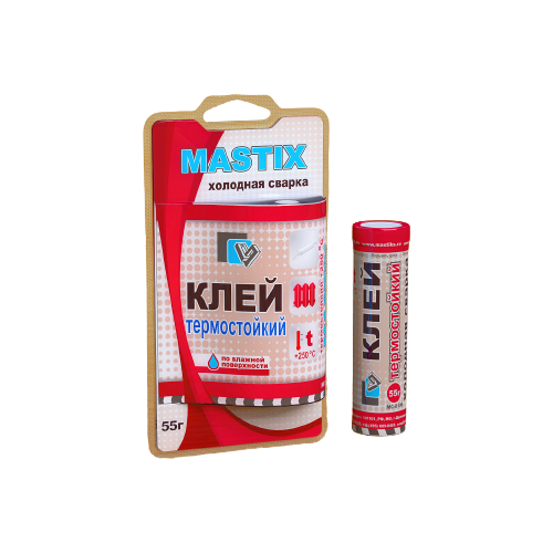 Клей Mastix термостойкий (+250С) 55гр, туба (холодная сварка), арт.МС-0106 (арт. 410690)
