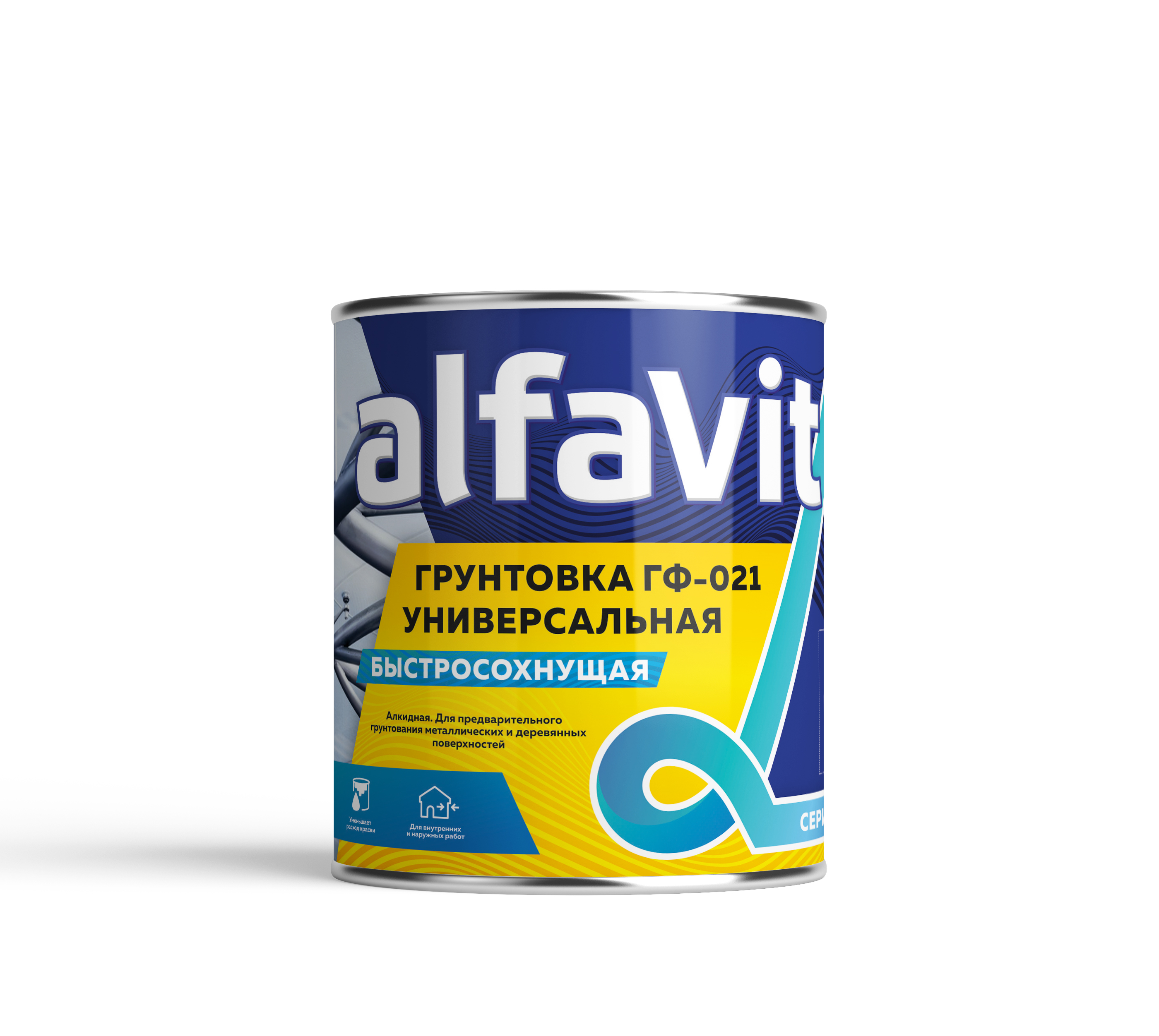 Грунт "Alfavit" ГФ-021 быстросохнущий серый 1,9 кг серия Альфа