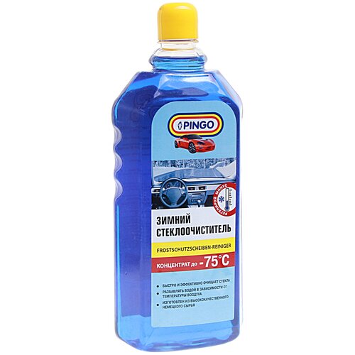 75075-2 Зимний автостеклоочиститель, концентрат -75 гр.с, 1000 мл. Pingo
