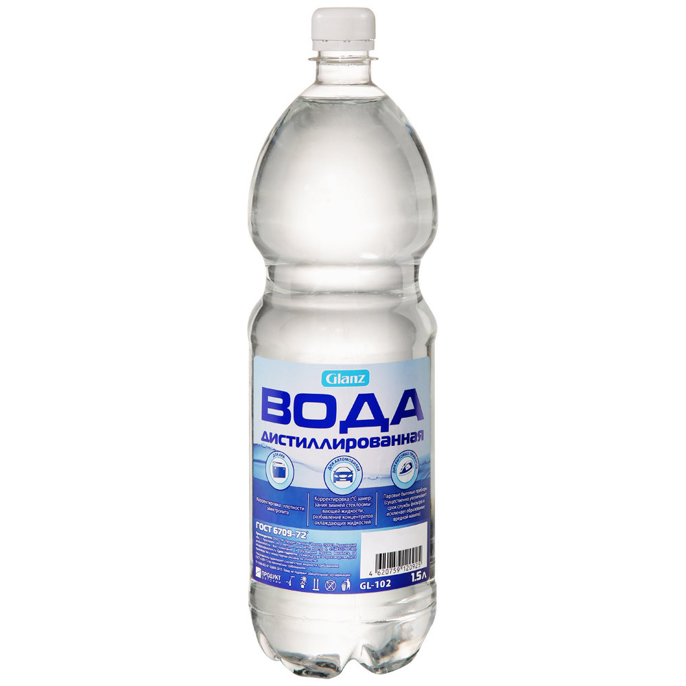 Вода дистиллированная Glanz  1.5 л