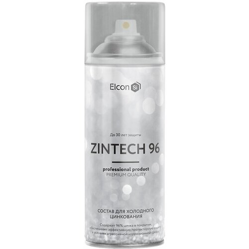 Грунт-эмаль цинконаполненная Elcon Zintech 96 серая матовая 520 мл аэрозоль