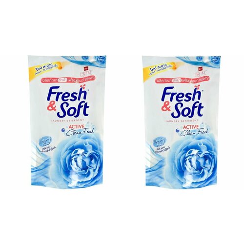 Lion Гель для стирки всех типов тканей Fresh Soft, концентрированный, утренний поцелуй, мягкая упаковка, 400 мл, 2 шт/