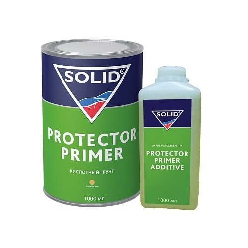 Грунт SOLID "Professional Line Protector Primer", кислотный, 1+1, бежевый, банка 1000 мл. с отвердителем 1000 мл.