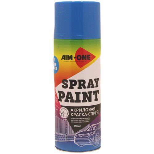 AIM-ONE Краска-спрей бриллиантово - голубая 450мл (аэрозоль). Spray paint sky blue SP-BSB133