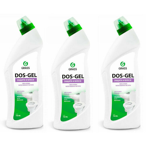GraSS Dos Gel, Дезинфицирующий чистящий гель, 750 мл, 3 шт