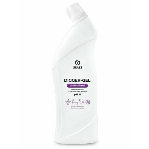Grass Средство щелочное, для прочистки канализационных труб, "Digger-gel" Professional