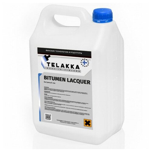 Профессиональный атмосферостойкий битумный лак TELAKKA BITUMEN LACQUER10л
