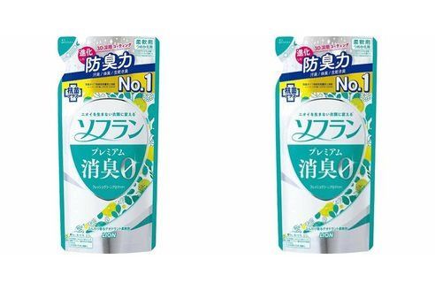 Lion Кондиционер для белья SOFLAN с ароматом зелени и фруктов, 420 мл,2 шт.