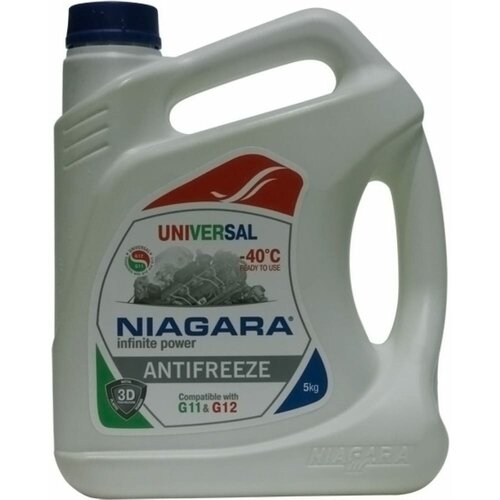 NIAGARA Жидкость охлаждающая Антифриз Ниагара универсальныйсовместим с G11 и G12 5 кг 1001005011