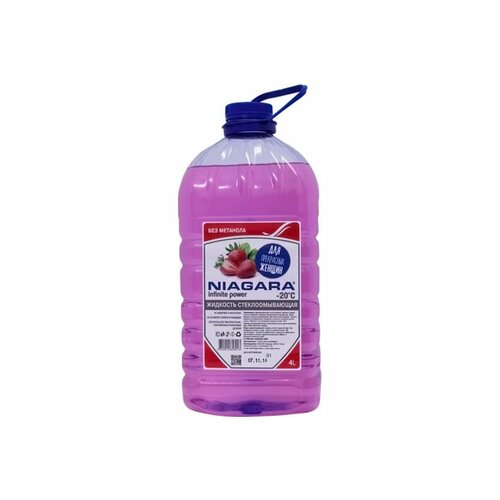 Жидкость омывания стекол NIAGARA незамерзайка для женщин, клубника, до -20, без метанола, 4 л 1015007008
