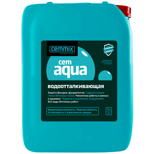 CEMMIX CemAqua водоотталкивающая добавка (5л) / CEMMIX CemAqua водоотталкивающая добавка для бетонов (5л=6кг)