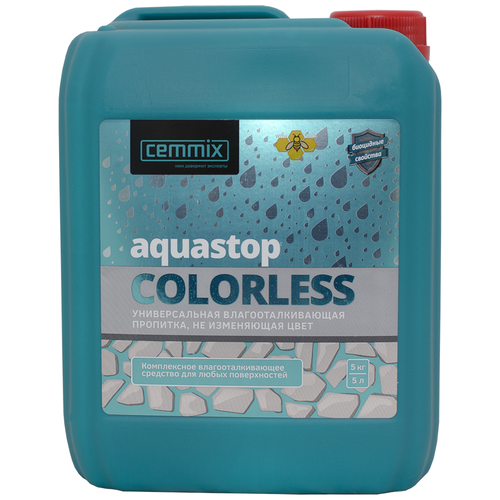 Влагоотталкивающая пропитка Cemmix AquaStop Colorless, 5 литров