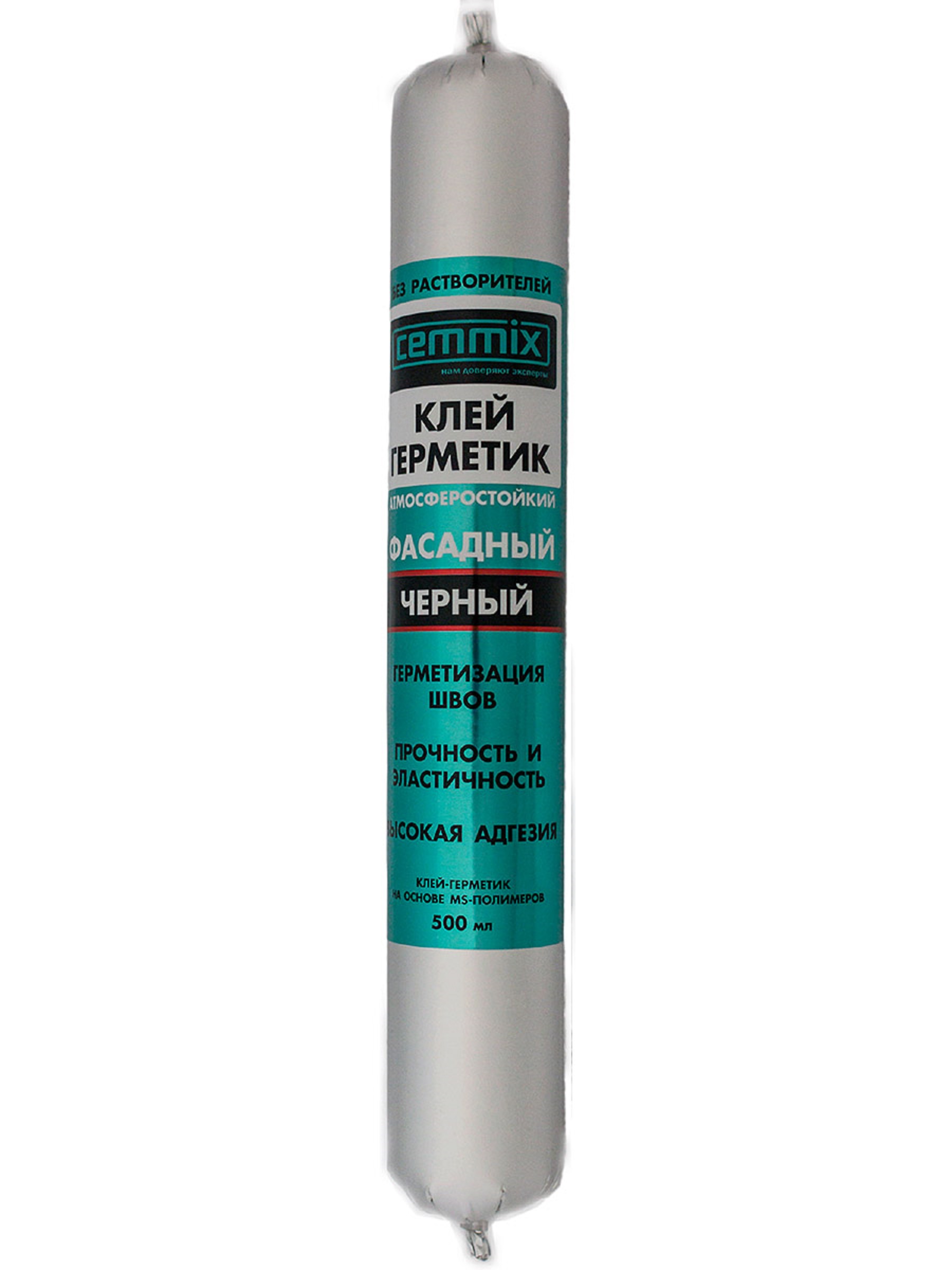 Клей-герметик Cemmix фасадный Гибридный, черный, 500 мл