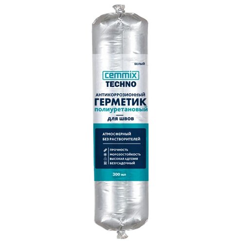Герметик для швов антикоррозийный Cemmix полиуретановый, 300 мл, белый