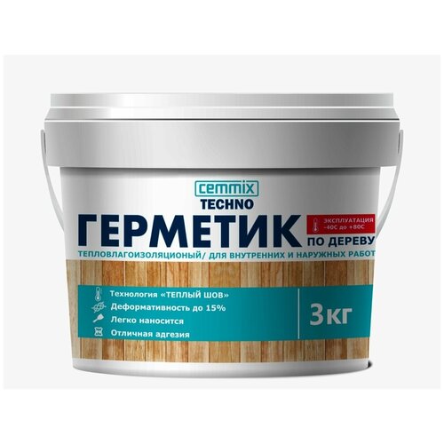 Герметик акриловый для дерева Cemmix Теплый шов, 3 кг, дуб