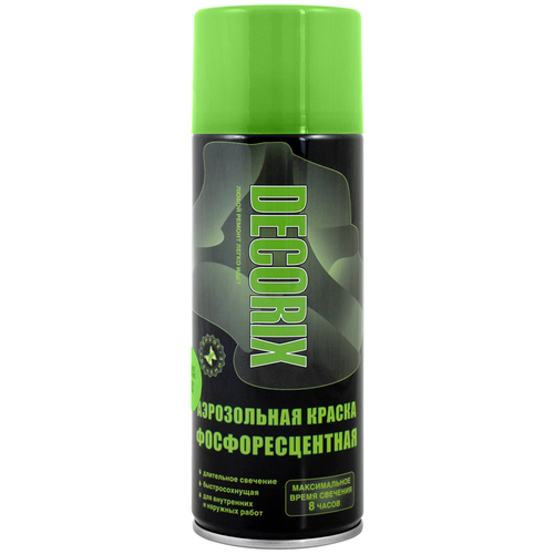 Краска фосфоресцентная (светящаяся до 8 часов) Decorix (520мл) зеленое свечение (0125-00 DX)