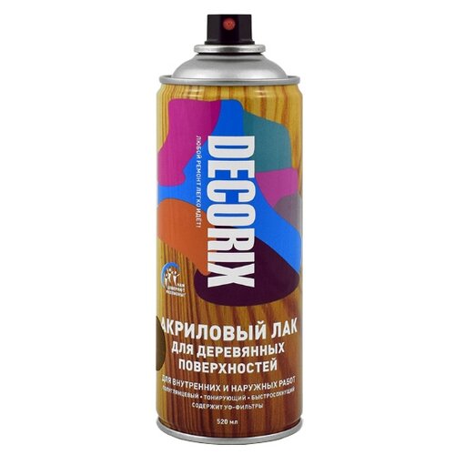 Лак акриловый аэрозольный тонирующий Decorix глянцевый (520мл) дуб (0119-03 DX)