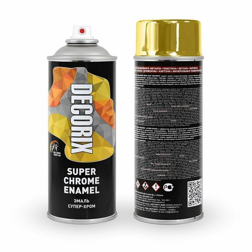 Аэрозольная эмаль Металлик Супер-хром DECORIX 520 мл глянцевая, цвет Золото